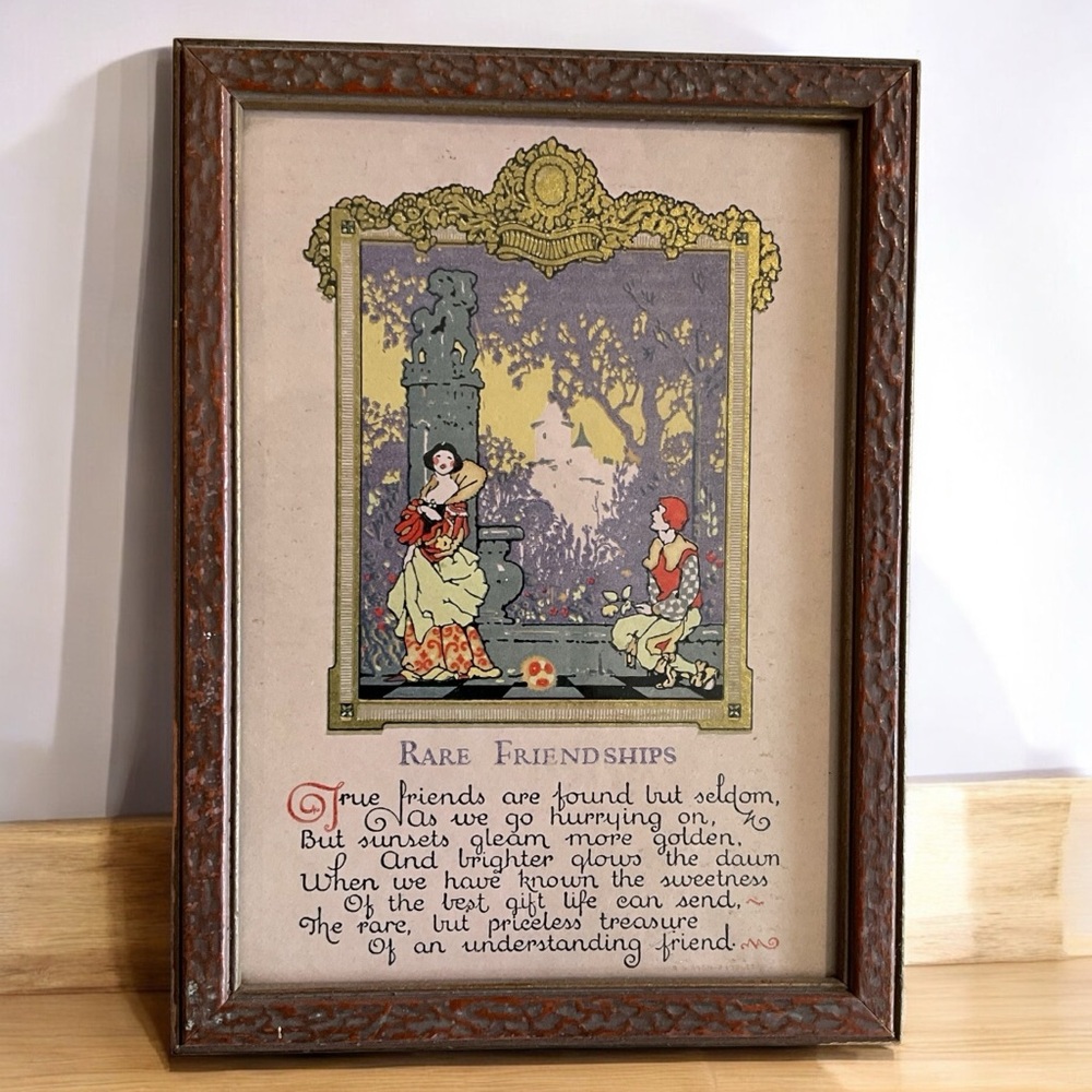 Dorothy Fish Framed Rare Friendships Poem Circa 1920’s Gift Collectible